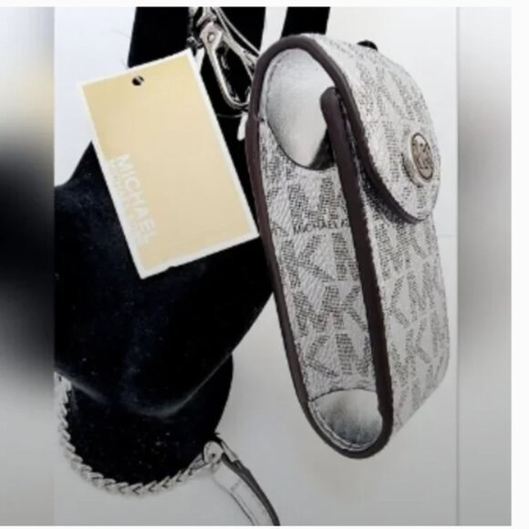 Michael Kors SILVER Bag, Earbuds Keyring, Lipstick Lanyard Necklace BUNDLE NWT! - Picture 11 of 15